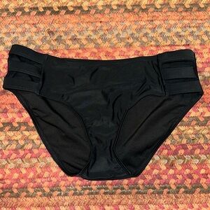 NWT RELLECIGA FRENCH BLACK BASIC SEXY STRAPPY CUTOUT BIKINI BOTTOMS